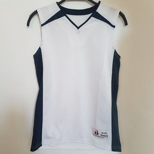 Badger Sport White/Blue Activewear Top, M - NEW